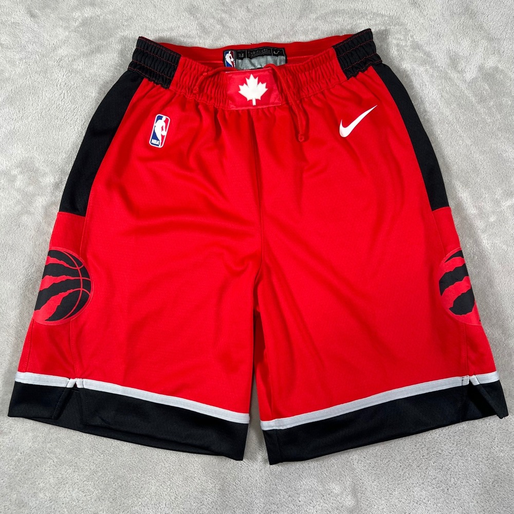 Nike Toronto Raptors NBA Basketball Shorts Red Black Dri-FIT Men's Size Medium